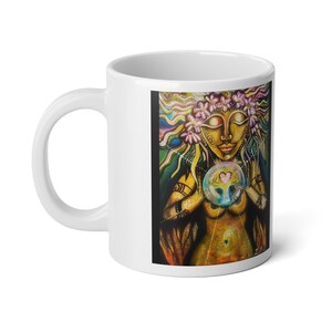 Manifest Greatness with this Artist Painted GIANT 20oz Inner Goddess Mug - Visualize. Feel. Appreciate. Love. Laugh. Smile. So Be it.