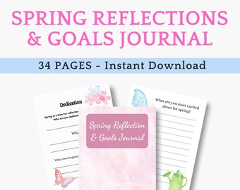Spring Reflections Planner, Goals Trackers & affirmations