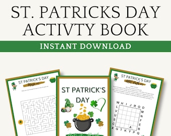 St. Patrick's Day Activity Pack Printable, Leprechaun kids coloring