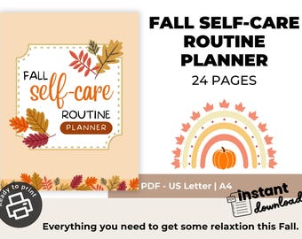Autumn Self-Care Routine Planner | Cozy Seasonal Wellness | Mindfulness & Gratitude Journal | PDF A4 + US Letter