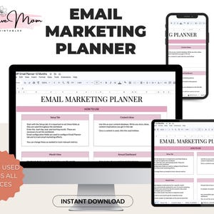 Email Marketing Planner Google Sheets, Newsletter Calendar, Email Tracker, Monthly Campaign Planner ,Email Ideas Log, KPI Dashboard