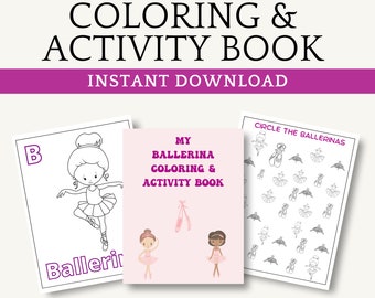 Ballerina Coloring Pages PDF, Girls Activities Book, Color Games & Solutions