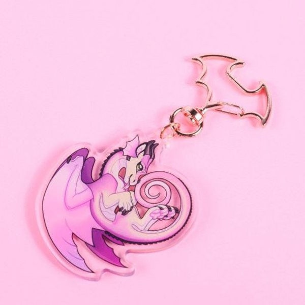 Kinkajou - pink dragon wings of fire wof double sided acrylic charm