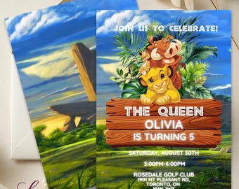 Lion King Birthday Invitation | Safari Jungle Party, Editable (Digital Download)