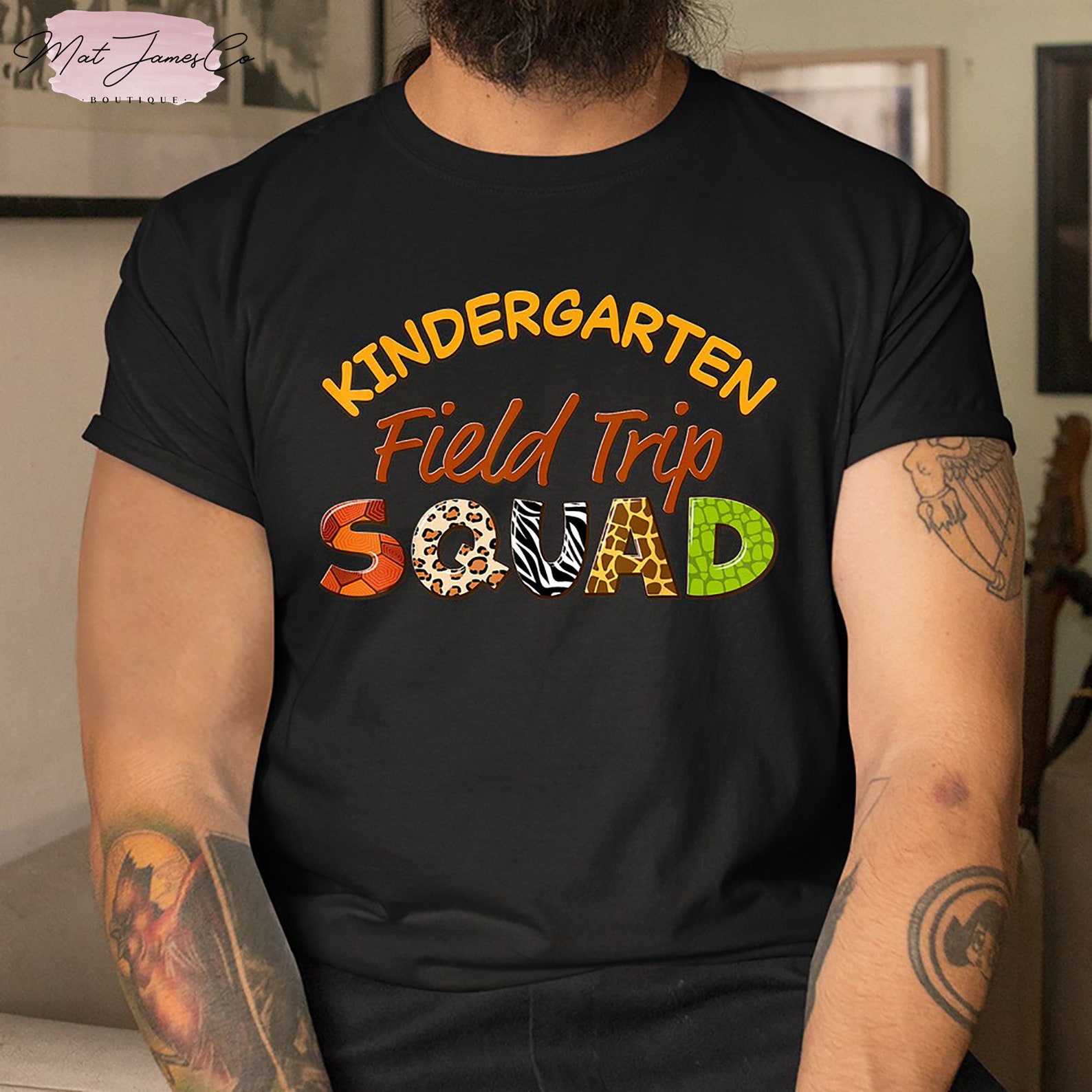 Kindergarten Students School Zoo Field Trip Squad Matching Tshirt