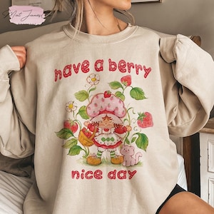 Have A Berry Nice Day T-shirt unisexe vintage fraise, t-shirt fraise vintage, sweat à capuche dessin animé rétro, chemise de l'an 2000, cadeau pour elle