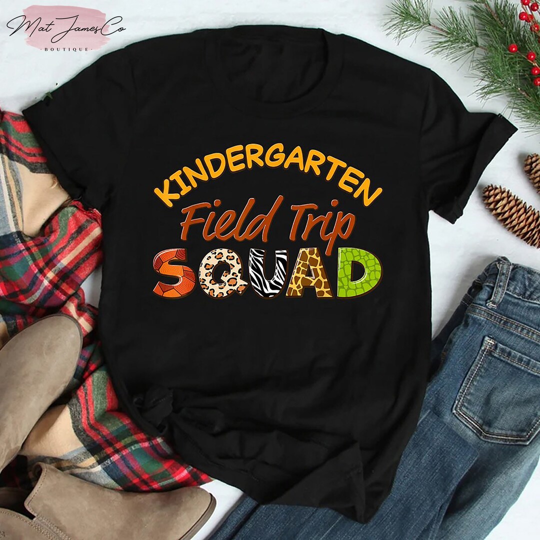 Kindergarten Students School Zoo Field Trip Squad Matching Tshirt