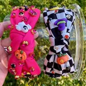 Halloween Knotted Headband Halloween Headbands Jeweled Knotted Headband Halloween Hair Accessory Pink Halloween Headband Halloween Gifts