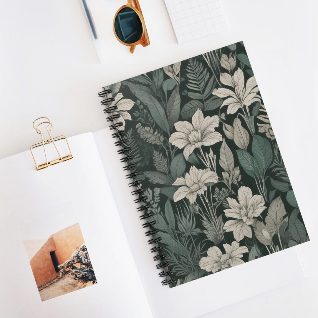 Floral Spiral Notebook: Botanical Ruled Line Journal - Etsy