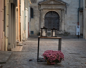 France Photography Print - Street Photography, Candles on Table
