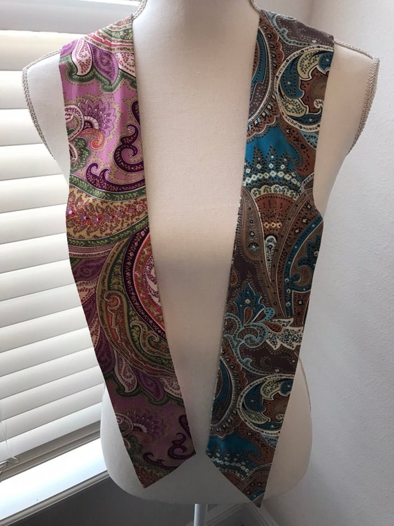 Paisley Pink or Blue tie scarf / headband