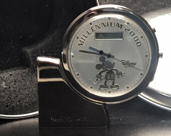 Vintage Mickey Mouse 2000 Millennium "The Beginning" Desk Clock