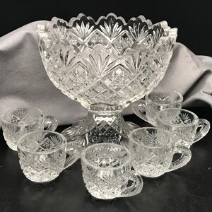 Vintage Mini Punchbowl with Six Cups