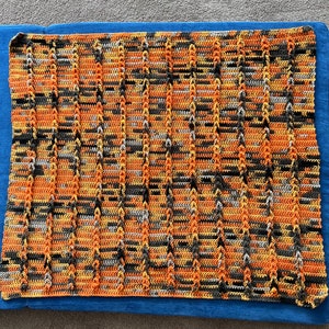 Jacob’s Ladder crochet baby blanket using Big Twist Jack O Lantern.