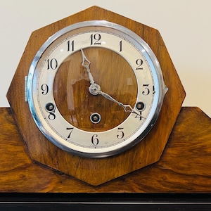 Vintage Urgos Westminster Chime Mantel Clock | Art Deco | Made in Germany | Oiled, Serviced | Silent mode