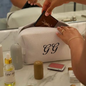 Monogram Toiletry Makeup Bag - Personalized Travel Cosmetic Bag