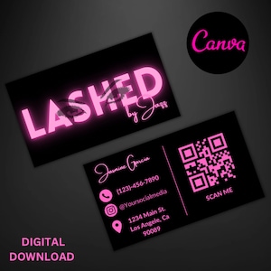 Modello di biglietto da visita di bellezza, biglietto da visita professionale Lash Tech, biglietto da visita fai da te, modelli di ciglia, artista di ciglia