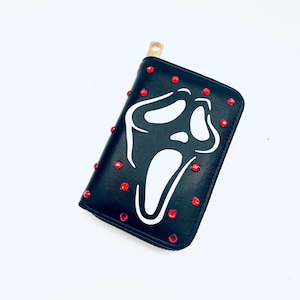 Carteira Pequena Black Ghost Red Stones
