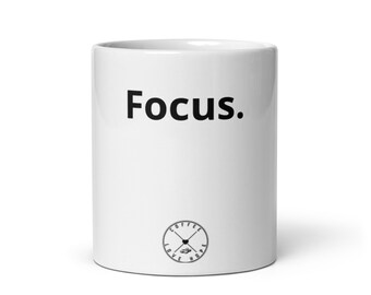 Focus. White Coffee Mug