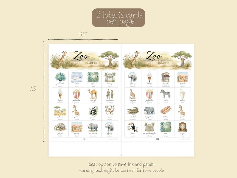 Zoo Bingo • 30 Printable Cards • Bilingual Zoo Animal Loteria ...