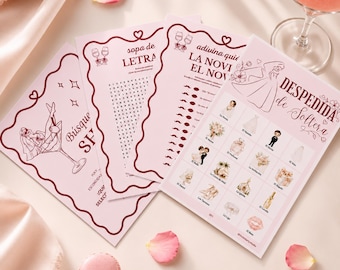 Spanische Junggesellinnenabschiedsspiele, Bridal Shower Loteria: 100 Spielbretter + 15 druckbare Spiele
