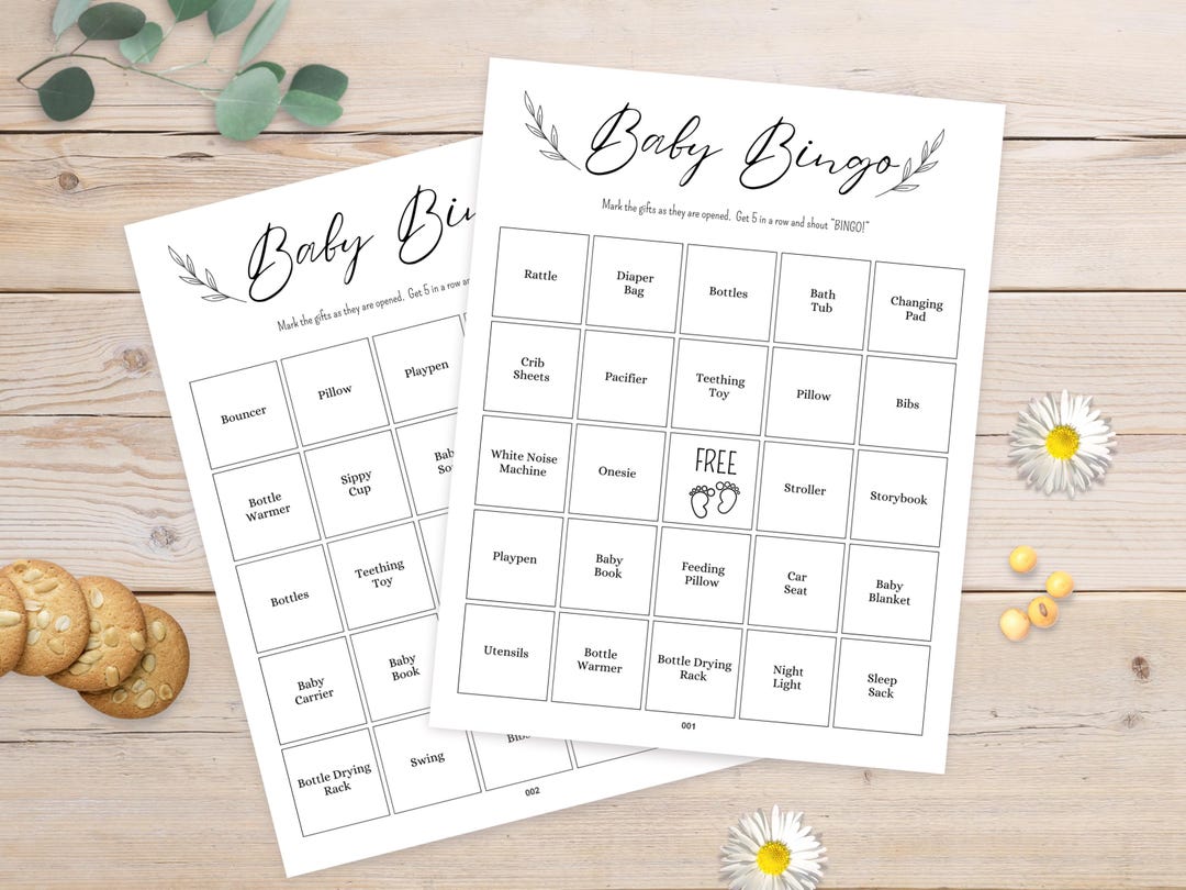 Baby Shower Bingo • 100 Cards Printable • Unique Prefilled Gift Opening ...