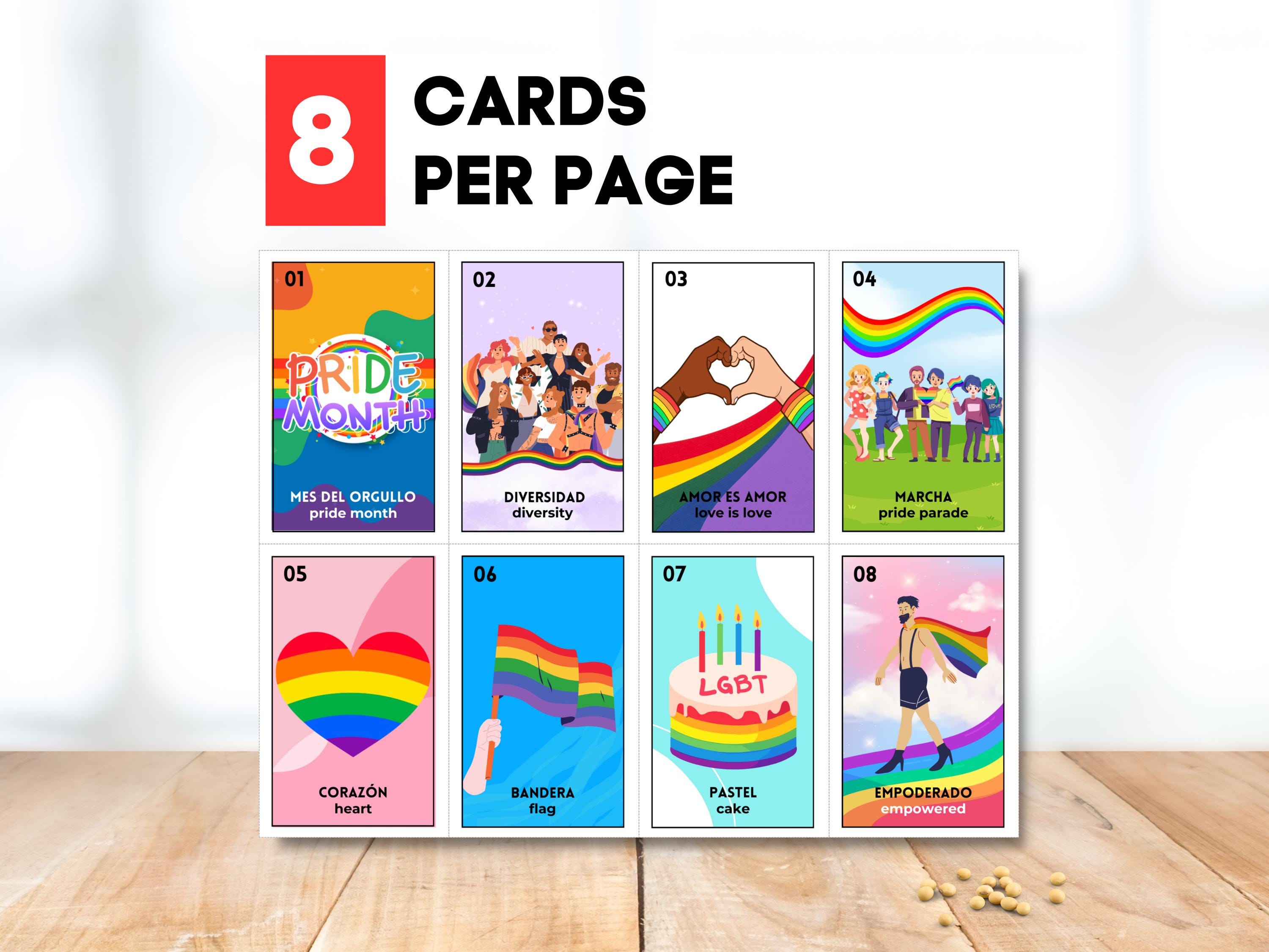 Lgbtq Raffle Pride Loteria, LGBTQ Bingo Rainbow Pride Party Game, Gay Activity ...