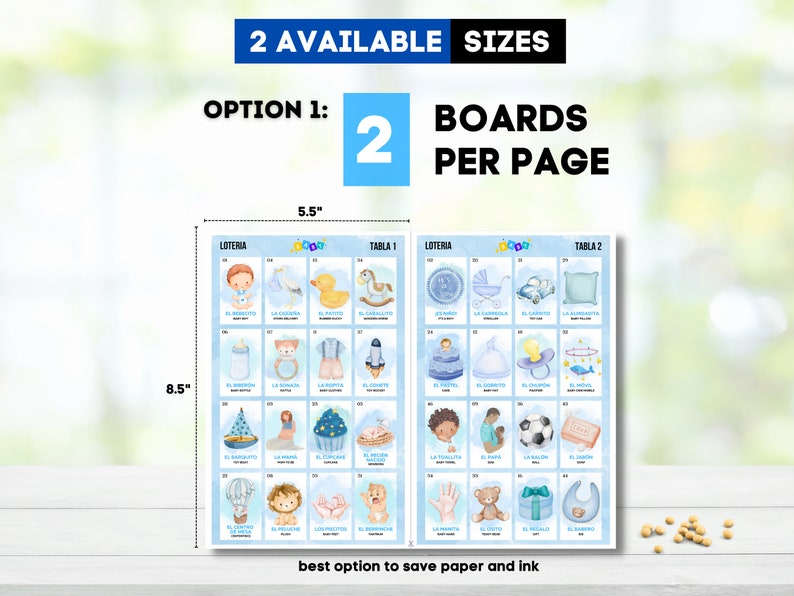 Boy Baby Shower Loteria, Loteria Baby Shower Niño, 40 Unique Boards ...