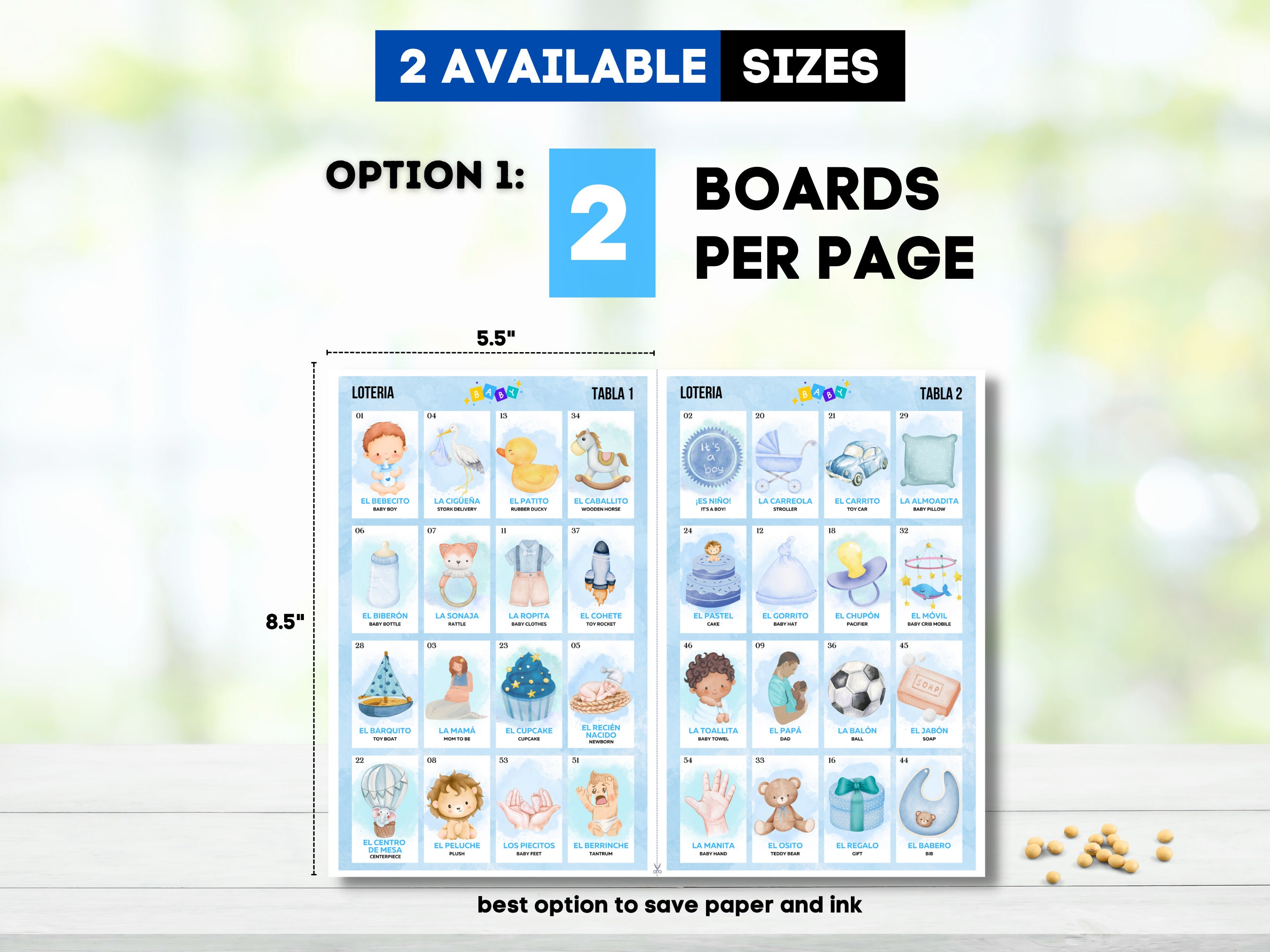 Boy Baby Shower Loteria, Loteria Baby Shower Niño, 40 Unique Boards ...