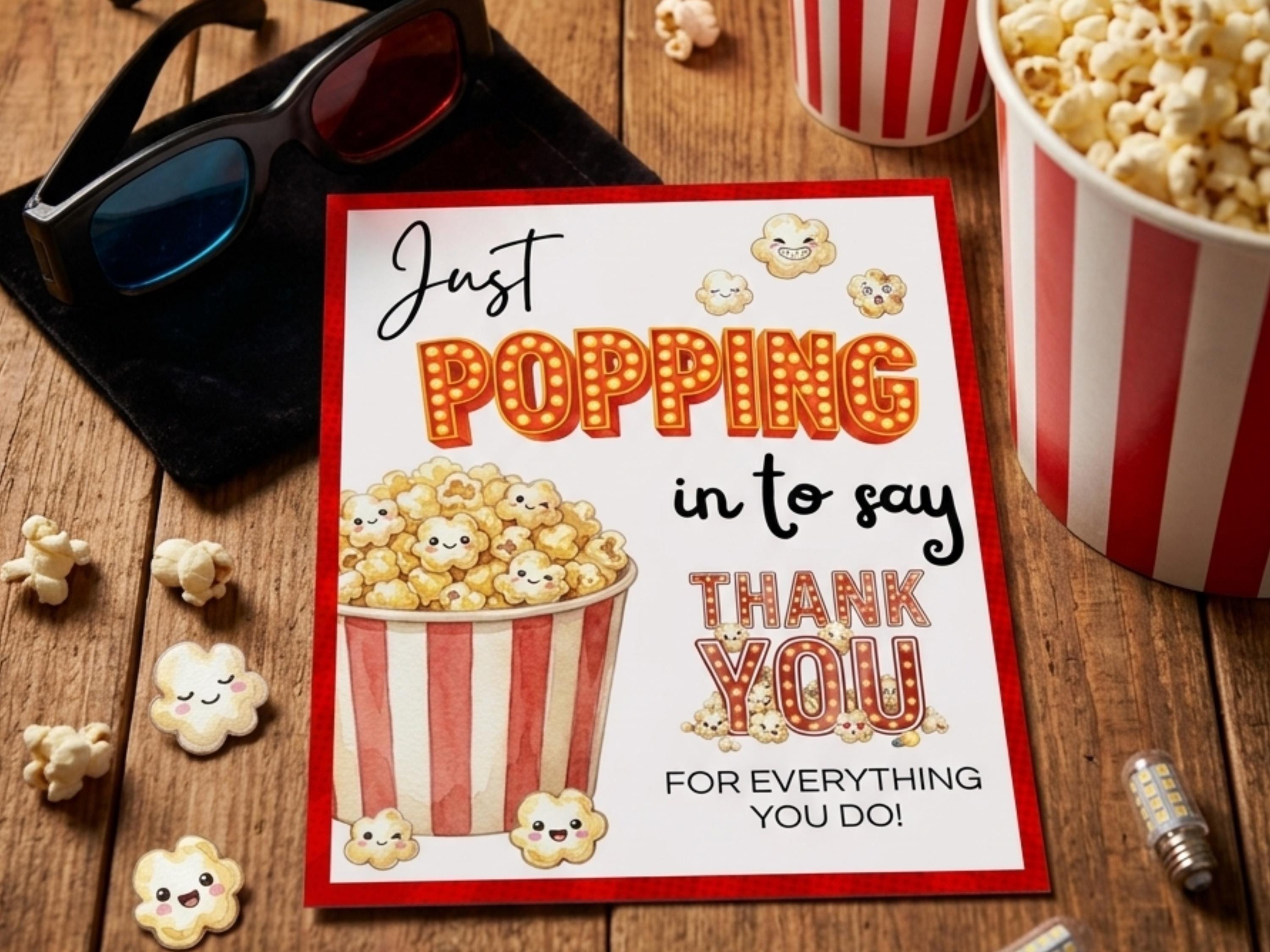 Popcorn Appreciation Sign • Teacher Staff Appreciation Week • Thank You ...