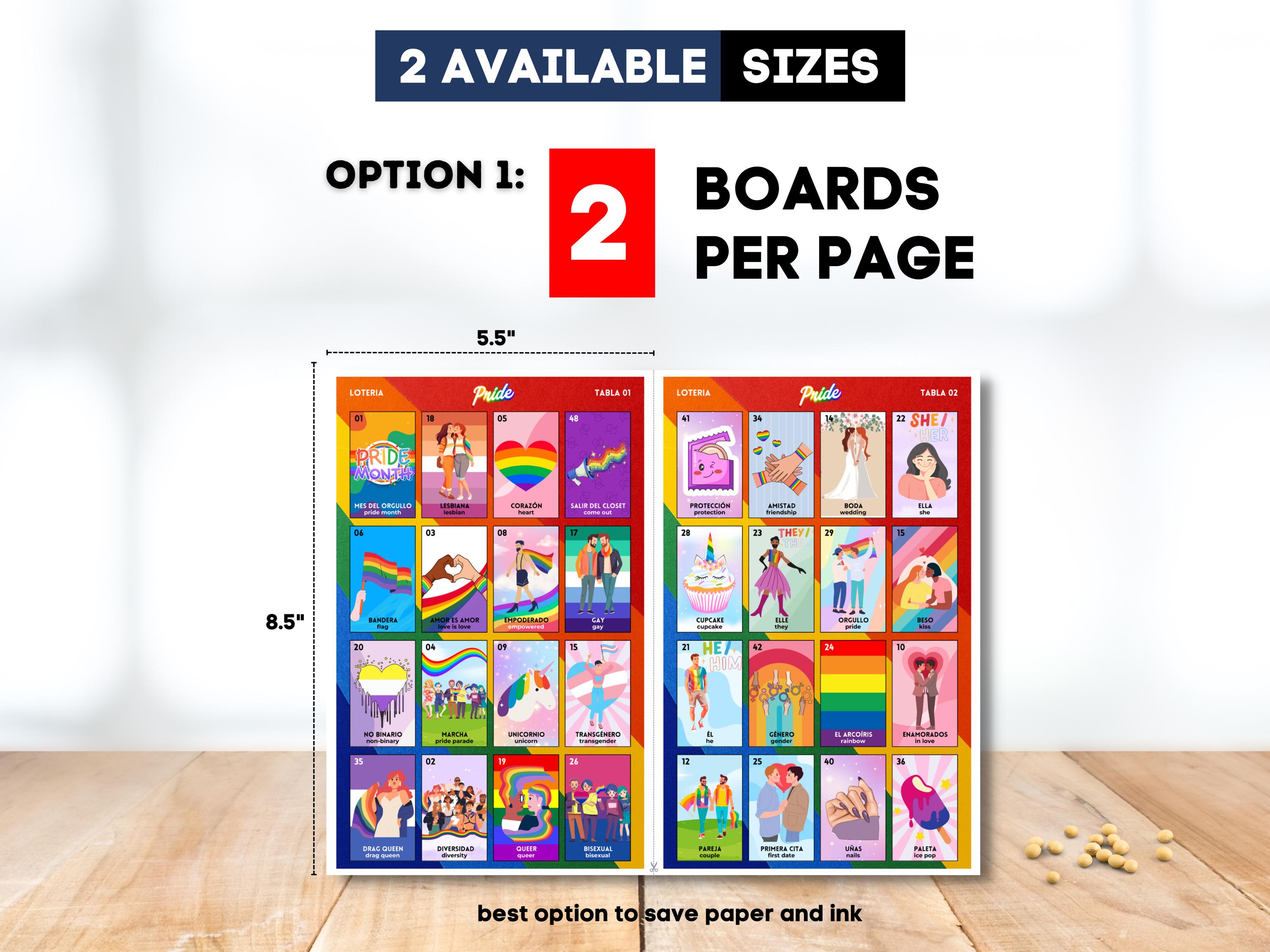 Lgbtq Raffle Pride Loteria, LGBTQ Bingo Rainbow Pride Party Game, Gay Activity ...