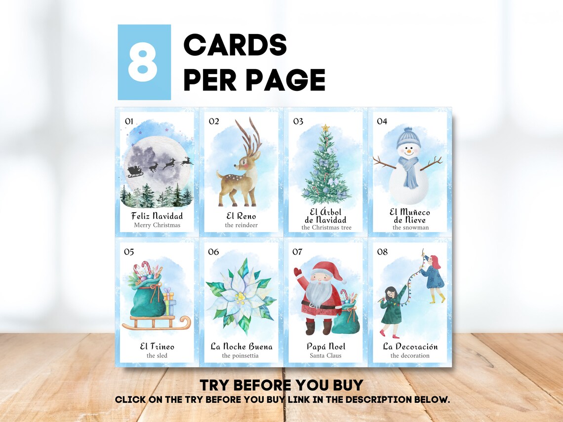 Christmas Loteria Loteria Navideña Christmas Bingo Blue - Etsy Canada