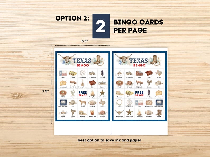 Texas Bingo • 60 Printable Cards • Western Party Game • Family BBQ ...