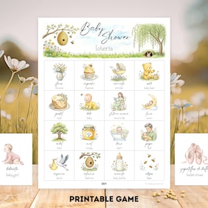 Può includere: Un gioco di lotteria per baby shower stampabile con illustrazioni ad acquerello. Il gioco include carte con immagini di oggetti per bambini e parole in spagnolo. Ulteriori carte mostrano una bambina e scarpette da ballo.