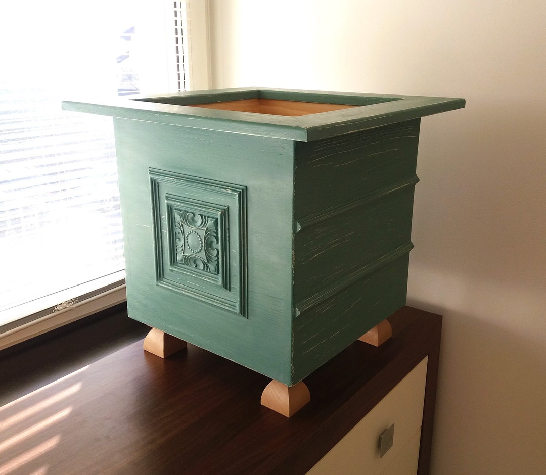 Rustic Tree Planter Box Rustic Planter 50x50cm, Large Indoor Wooden Planter, Handmade Planter ...