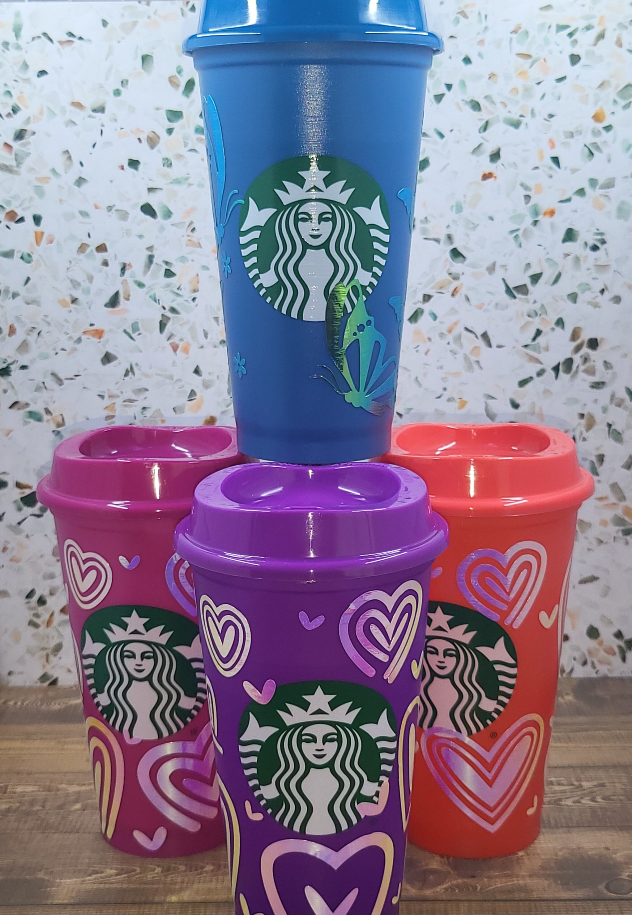 Color Changing Hot Starbucks Reusable Cup With Lid Etsy
