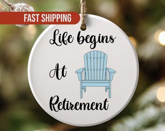 Pensioenornament, keramiek, Happy Retirement-cadeau