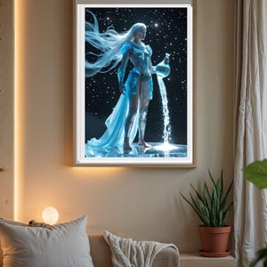 Aquarius Zodiac Warrior – Printable Fantasy Wall Art Set