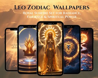 Leo Zodiac Wallpapers – Royal Sunfire Set for Radiance, Courage & Spiritual Power
