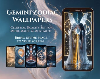 Gemini Zodiac Wallpapers – Celestial Duality Set for Mind, Magic & Movement