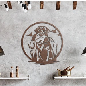 Black Labrador Retriever With Duck in Mouth Hunting Dog Waterfowl Hunting Metal Wall Decor Hunter Wall Decoration Lodge and Cabin