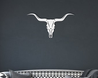 Texas Longhorn Skull Metal Cut Out Wall Decor For Western Rustic Boho Metal Wall Art Longhorn Metal Art Cowboy Home Decor Long Horn Decor
