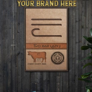 Custom Cattle Brand Framed Canvas Unique Wall Art Gift Idea For Rancher Custom Sign Western Ranch Wall Decor for Family Branding Iron Design