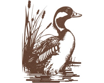Duck in Cattails Metal Wall Art, Waterfowl Decor