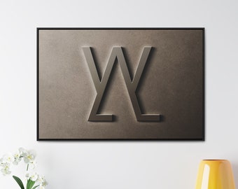 CUSTOM CATTLE BRAND Livestock Framed Canvas Western Wall Decor Embossed Looking Grey and Black Rustic Home Decor Ranch and Acreage Signs