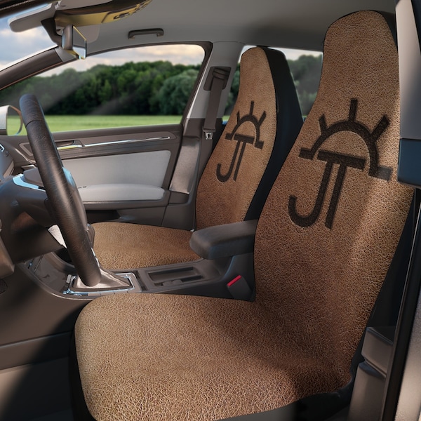 Personalized Cattle Brand Universal Bucket Seat Vehicle Seat Covers Rancher Custom Gift Idea Unique Branding Iron Seat Cover