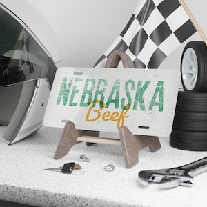 CUSTOM STATE NAME Beef Personalized License Plate Cattle Livestock Support Ranchers Vintage Retro Rancher Truck Vehicle Accessory