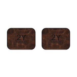 CUSTOM CATTLE BRAND Rücksitzmatten (2x Hinten) Western-LKW-Zubehör Rustikale Cowboy-Geschenkidee Personalisierte Fahrzeug-Geschenkidee