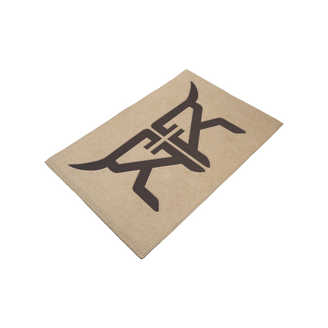 Branded Cattle Rug CUSTOM CATTLE BRAND Tan Rustic Western Personalized Area Rug Ranch ...
