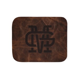 PERSONALIZED CATTLE BRAND Sherpa Blanket Boho Western Ranch Branding Iron Home Decor Livestock Producer Custom Designed Blanket image 5